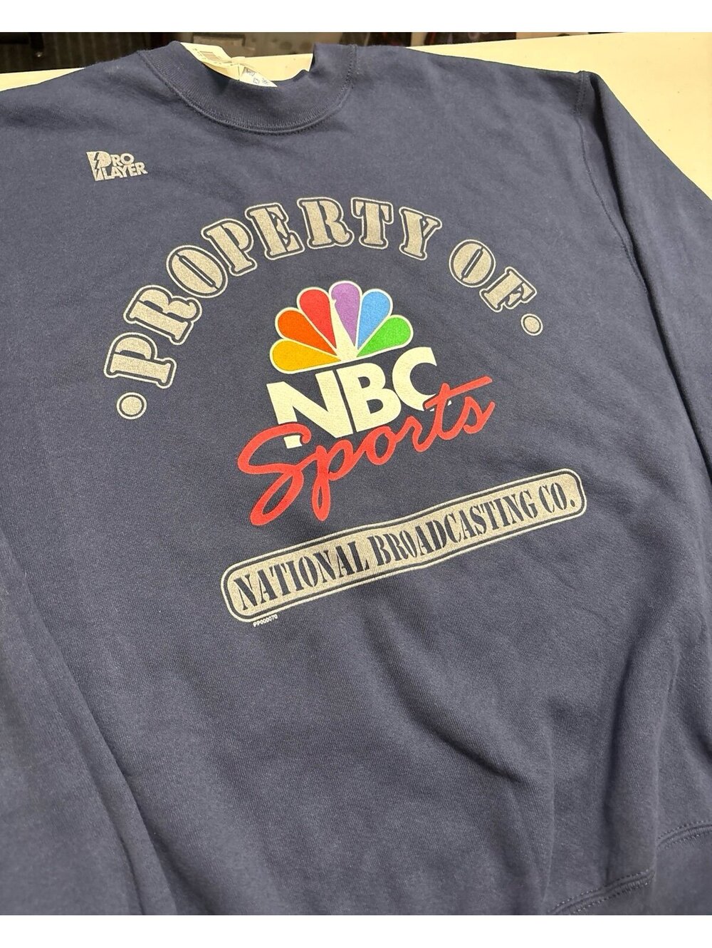 NWT Vintage 90s NBC Sports Pro Player Crewneck Sweatshirt XL Peacock Logo